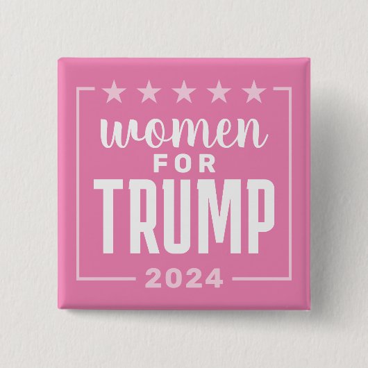 トランプの女性 – 2024ピンクデザイン 缶バッジ (正面)