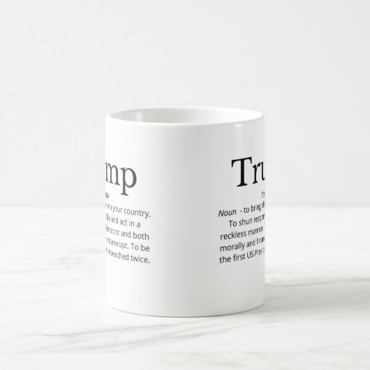 トランプの定義の政治おもしろい コーヒーマグカップ (中央)