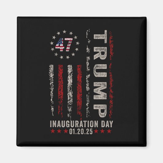 トランプの就任式の日2025メモリアビリア米国国旗V マグネット (正面)