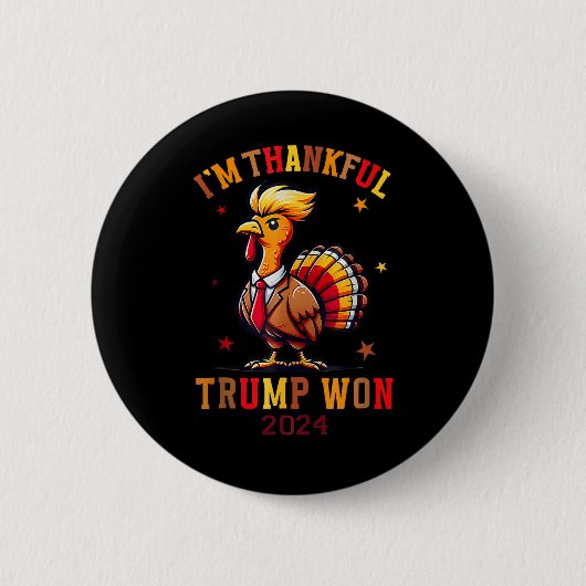 トランプの感謝私は感謝のトランプが勝った 缶バッジ (正面)