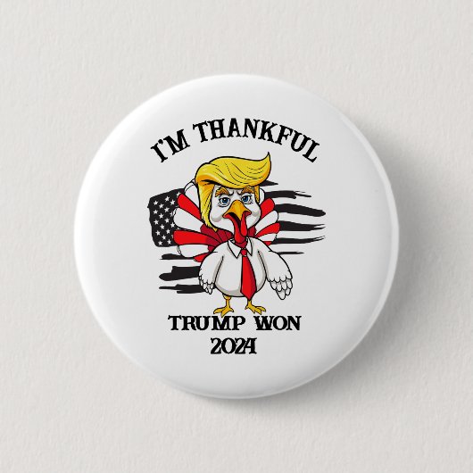 トランプの感謝私は感謝のトランプが勝った 缶バッジ (正面)