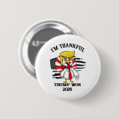 トランプの感謝私は感謝のトランプが勝った 缶バッジ (正面&裏面)