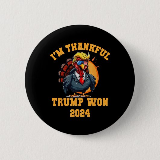 トランプの感謝私は感謝のトランプが勝った 缶バッジ (正面)