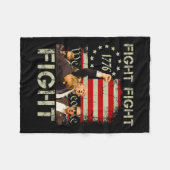 トランプの戦い対米軍へのトランプの合図 フリースブランケット (正面(横))