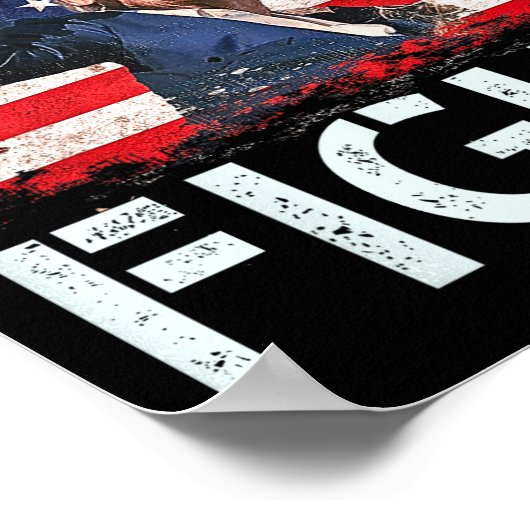 トランプの戦い対米軍へのトランプの合図 ポスター (角)