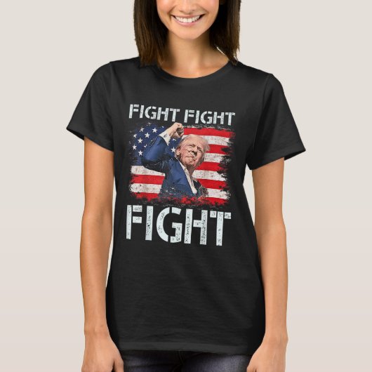 トランプの戦い対米軍へのトランプの合図 Tシャツ (正面)