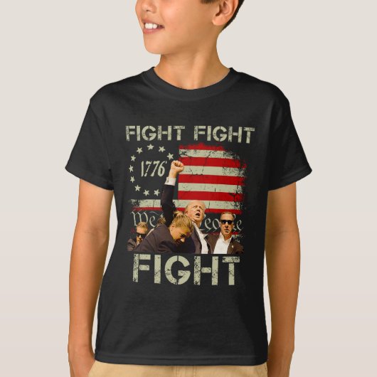 トランプの戦い対米軍へのトランプの合図 Tシャツ (正面)