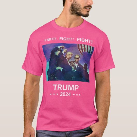 トランプの戦い(白文字) Tシャツ (正面)