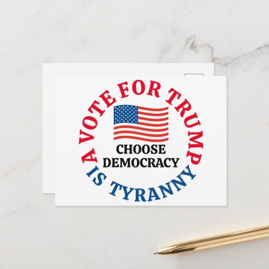 トランプの投票は専制政治である ポストカード (正面/裏面インサイチュ)
