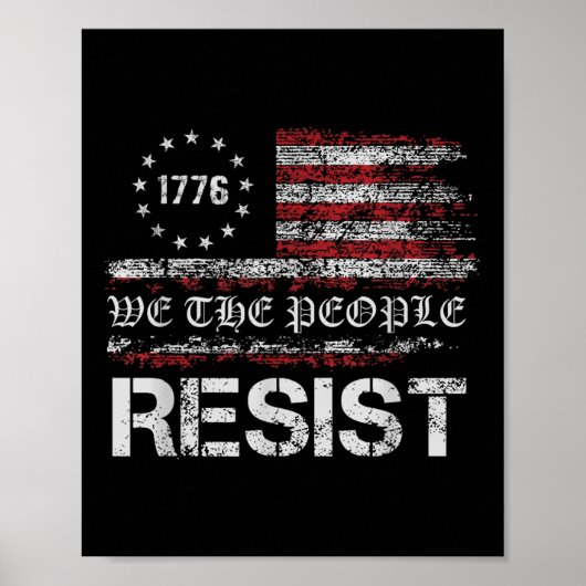 トランプの抗議アンチ政治米国旗に抵抗する ポスター (正面)