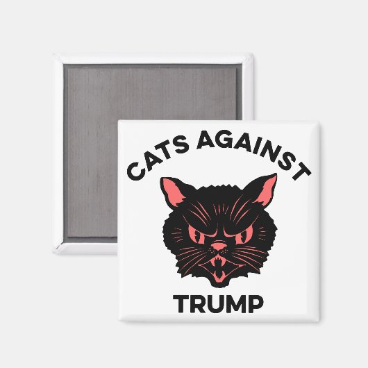 トランプの政治的抗議に反対する猫 マグネット (正面/裏面)