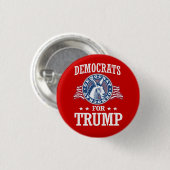 トランプの民主党 缶バッジ (正面&裏面)