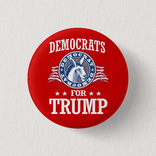 トランプの民主党 缶バッジ (正面)
