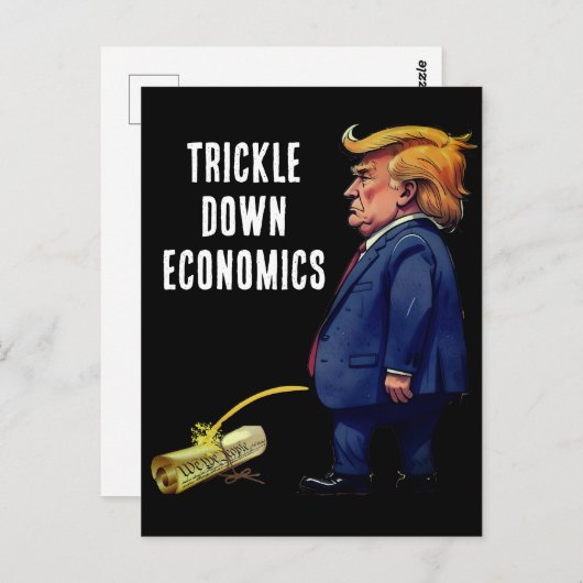 トランプの経済学のトリクルダウン ポストカード (正面/裏面)