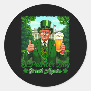 トランプの聖パトリックの日 – Make St. Patrick's Day Gr ラウンドシール