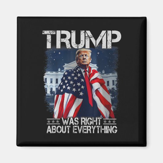 トランプの言う通り アメリカ国旗 白 マグネット (正面)