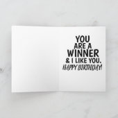 トランプの誕生日カード、勝者好き カード (内部)