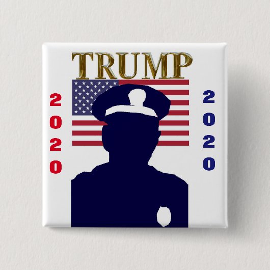 トランプの警察 缶バッジ (正面)