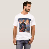 トランプの遊エレキギター花火アメリカ人 Tシャツ (正面フル)