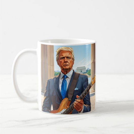 トランプの遊エレキギター・リンカーン・モニュメント コーヒーマグカップ (左)