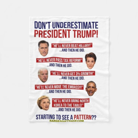 トランプの邪魔をしない フリースブランケット (正面)