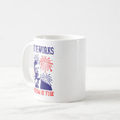 トランプの面白い引用符 花火 7月4日 コーヒーマグカップ (正面左)