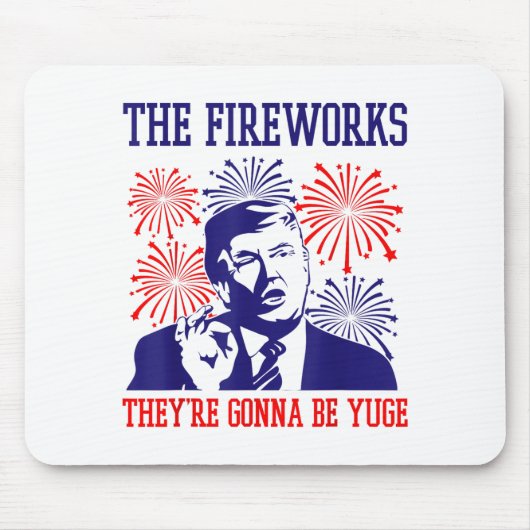 トランプの面白い言葉 花火 7月4日 マウスパッド (正面)