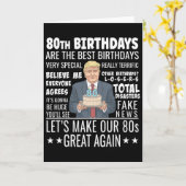 トランプの面白い言葉 80歳の誕生日デザイン 誕生日プレゼント カード (黄色い花)