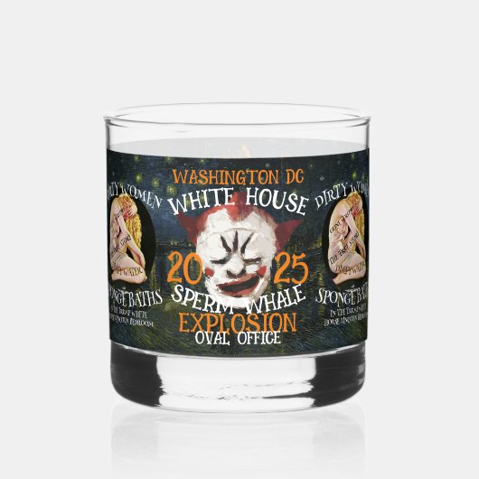 トランプの首の陰嚢が妊娠していることを確認 ウイスキーグラス (正面)