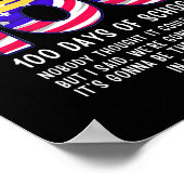 トランプの髪型がおかしい100日目の登校お祝い ポスター (角)
