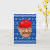 トランプのMAGAクリスマス カード (黄色い花)