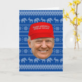トランプのMAGAクリスマス カード (黄色い花)