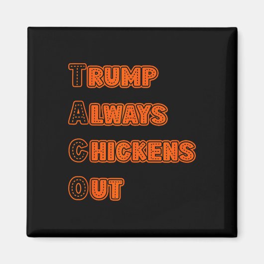 トランプはいつも逃げる ミーム マグネット (正面)