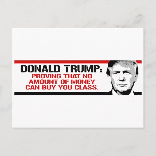 トランプはお金の額を証明し買ていない ポストカード (正面)