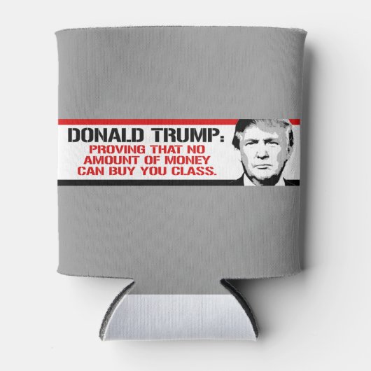 トランプはお金の額を証明し買ていない 缶クーラー (正面)
