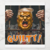 トランプはすべてのカウントで有罪と見なされる ワインラベル (シングルラベル)