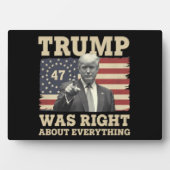 トランプはアメリカ合衆国のすべてについて正しかった フォトプラーク (正面)