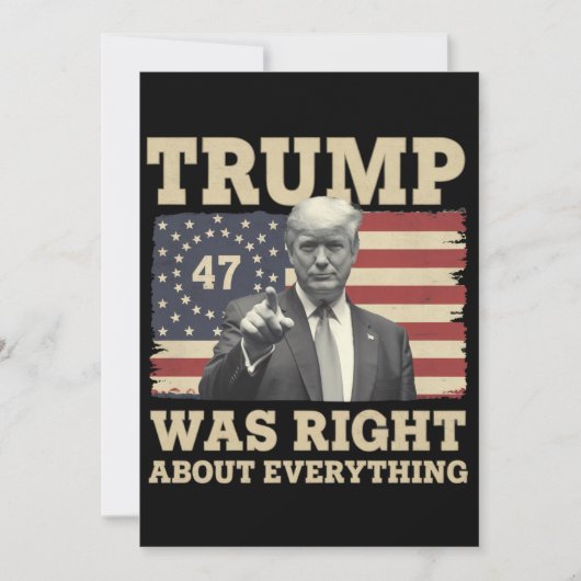 トランプはアメリカ合衆国のすべてについて正しかった 招待状 (正面)