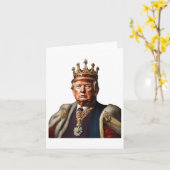 トランプはキング長いキングアメリカ国旗のパット生きている カード (黄色い花)