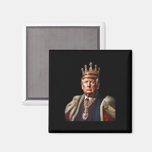 トランプはキング長いキングアメリカ国旗のパット生きている マグネット (正面/裏面)