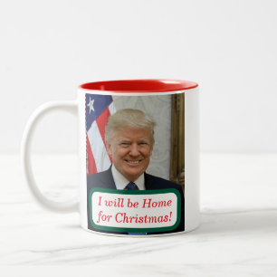 トランプはクリスマスコーヒーマグの家になる ツートーンマグカップ