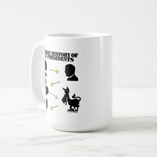 トランプはジャッカスとして：米国の大統領の短い歴史 コーヒーマグカップ (正面左)