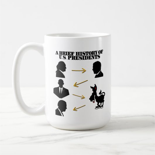 トランプはジャッカスとして：米国の大統領の短い歴史 コーヒーマグカップ (左)
