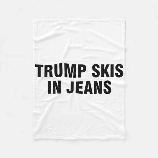 トランプはジーンズでスキー フリースブランケット (正面)