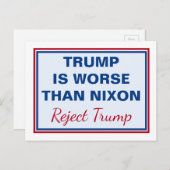 トランプはニクソンがトランプを拒否するよりも悪い ポストカード (正面/裏面)