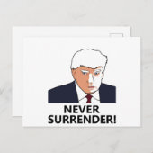 トランプはマグのショットを決して降伏しない ポストカード (正面/裏面)