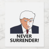 トランプはマグのショットを決して降伏しない ワインラベル (シングルラベル)