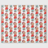 トランプは冷たい男のクリスマスおもしろいサンタトランプ ラッピングペーパー (フラット)