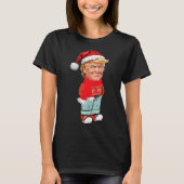 トランプは冷たい男のクリスマスおもしろいデザイン Tシャツ (正面)