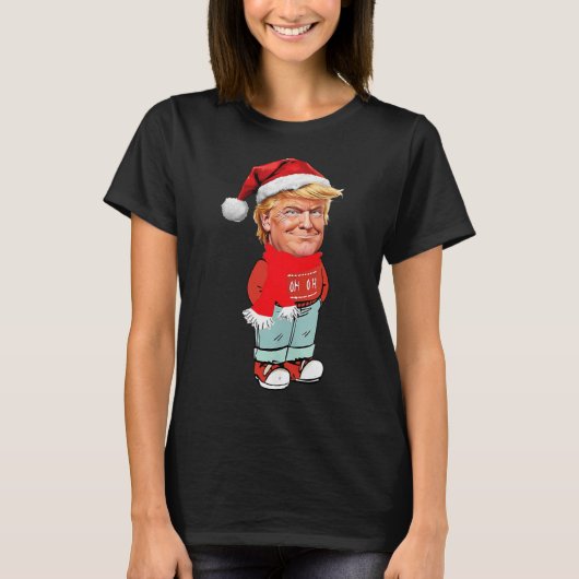 トランプは冷たい男のクリスマスおもしろいデザイン Tシャツ (正面)